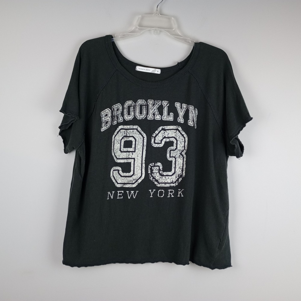Altard State Brooklyn 93‎ Graphic Tee Black Cotton Short Sleeve Top Large